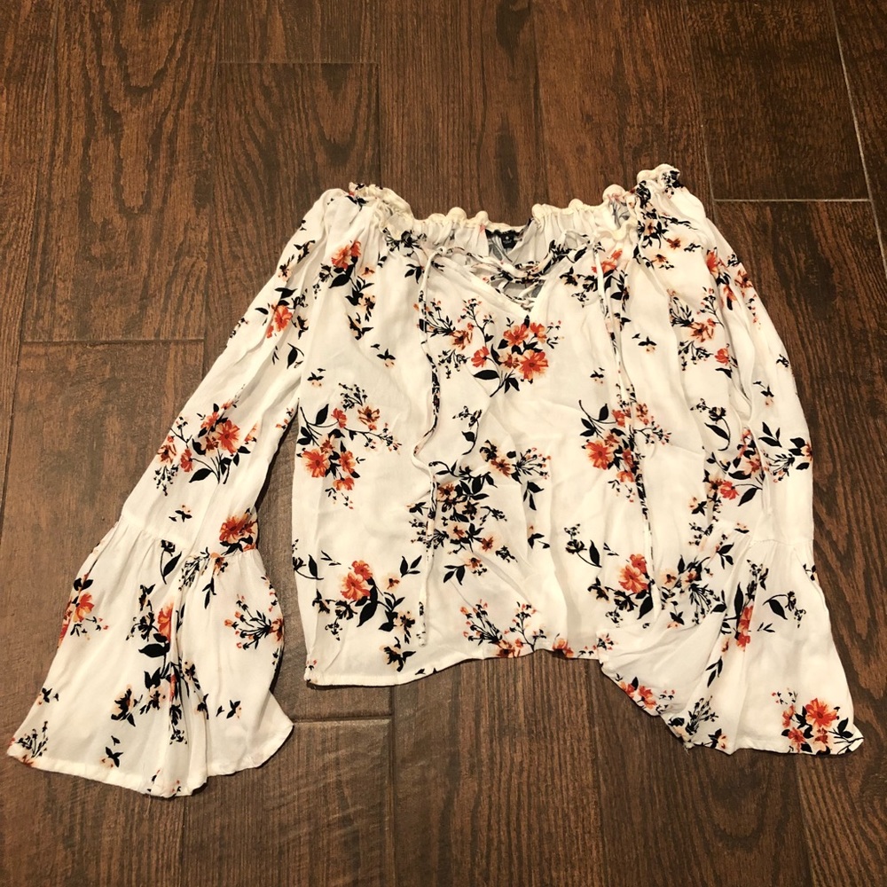 Kendall and Kylie off the shoulder floral top